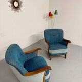 Lot of 2 sculptural Danish design armchairs from the 1940s, vintage.