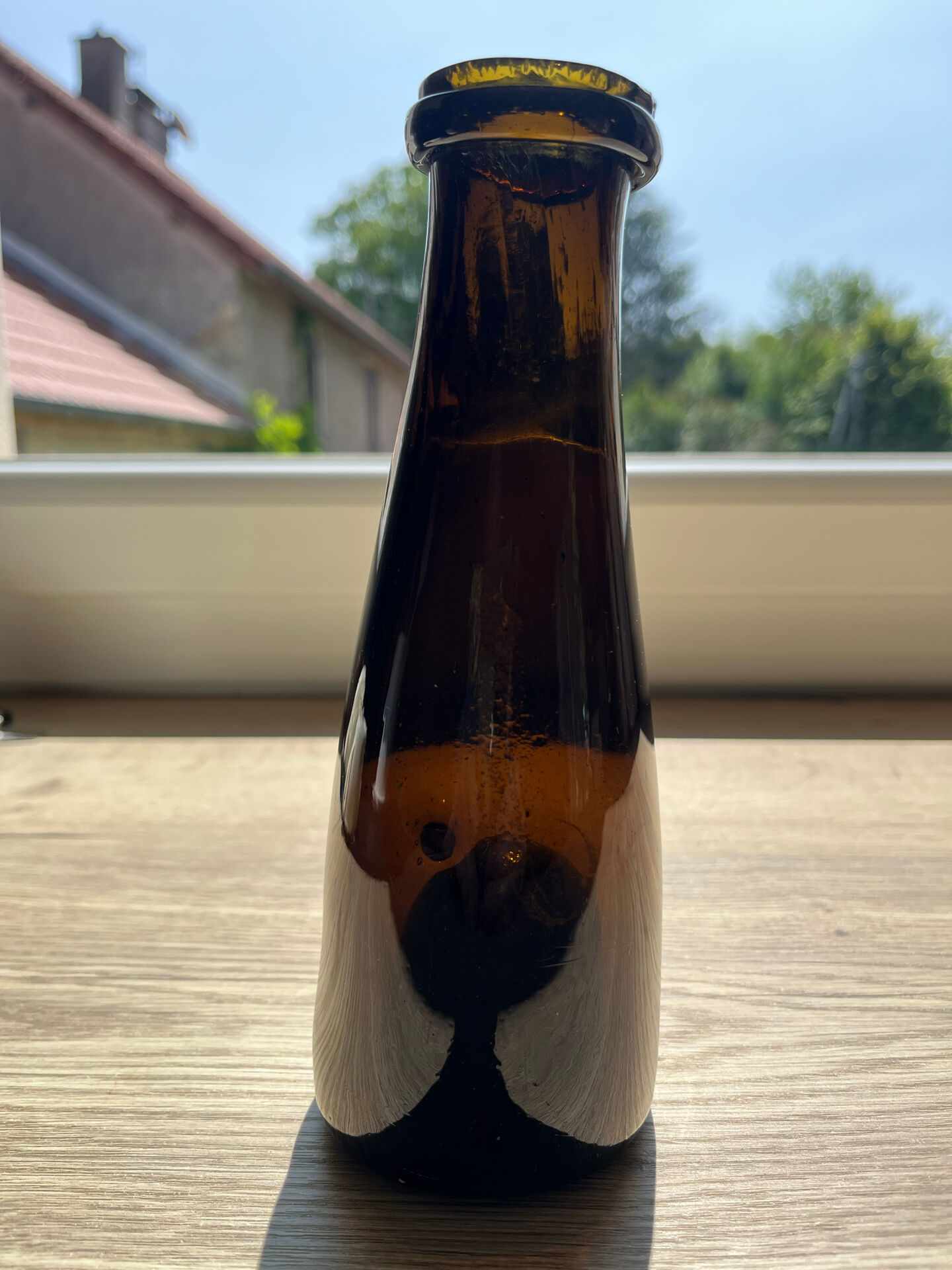 Antique amber glass vase
