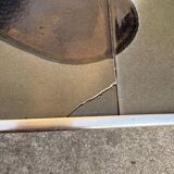 Vintage 1970s ceramic tile coffee table with chrome legs.