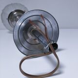 art deco pendant light with molded glass and chrome-plated metal frame