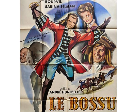 Cinema poster "Le Bossu" Bourvil, Jean Marais 120x160cm 1964 | Selency