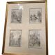 Four small framed watercolors signed Karles