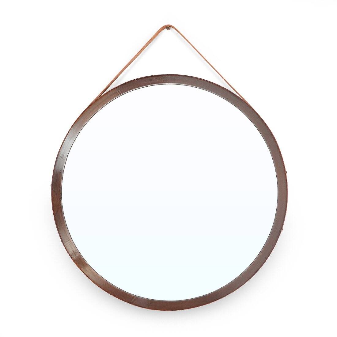 Round mirror with teak frame, 1960s