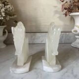 Pair of onyx horse head bookends