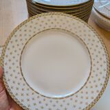 10 Limoges porcelain dinner plates with gilt decoration – Dupont Desfontaines