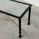 Vintage Coffee Table in Textured Black Wrought Iron and Glass with Gold Detail, 1970s