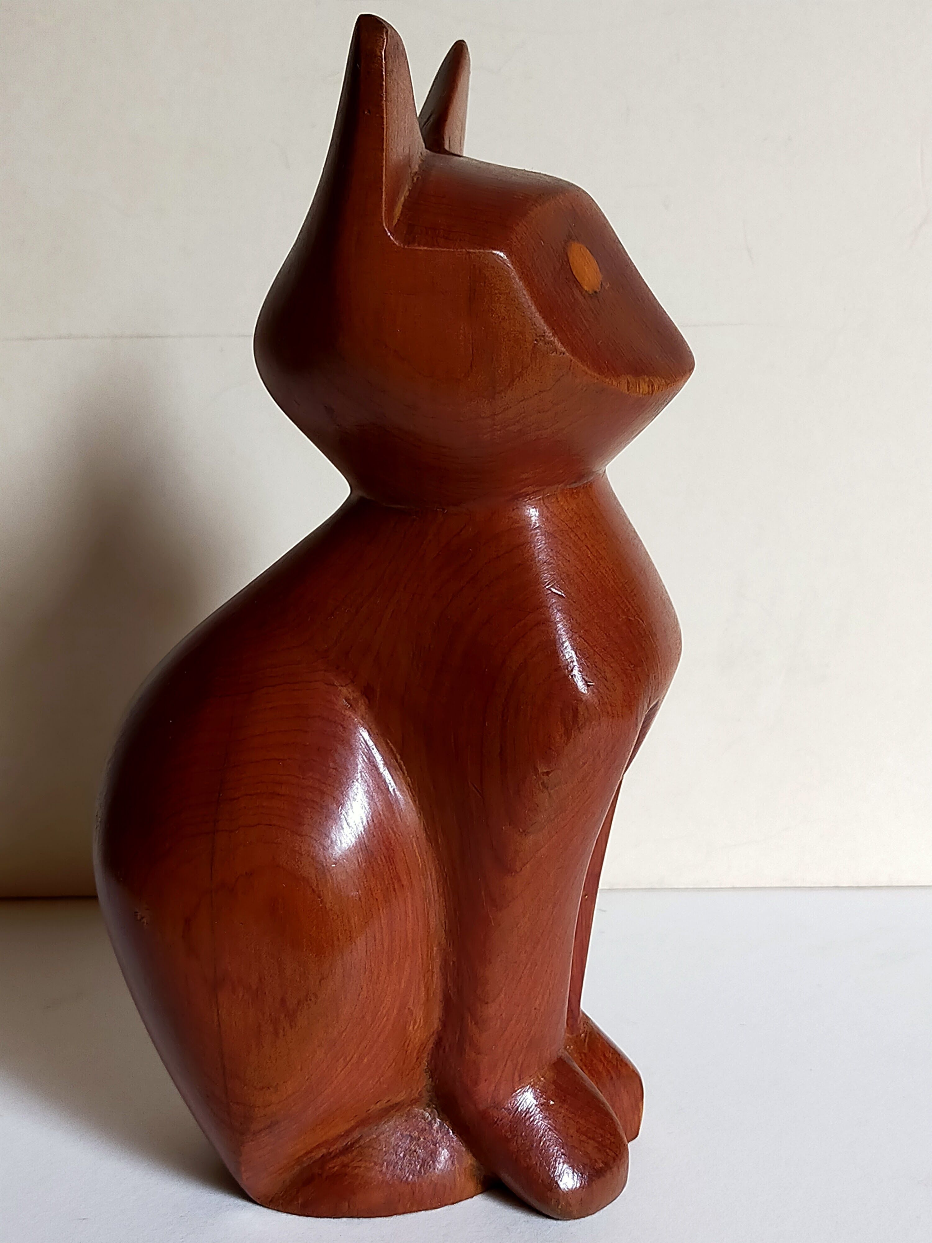 Scandinavian cat in vintage solid wood