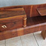 Cozy Art Deco headboard in burr walnut