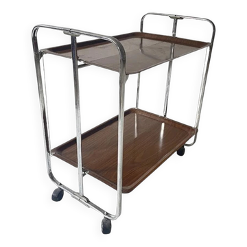Chrome Midcentury folding service trolley, Germany 1950s