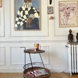 Metal and rattan dessert table Raoul Guys for Airborne 1950