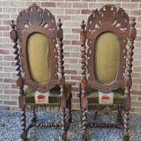 Chaises sculptées style Henry II