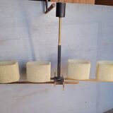 Arlus chandelier gold metal granite glass ep 1950