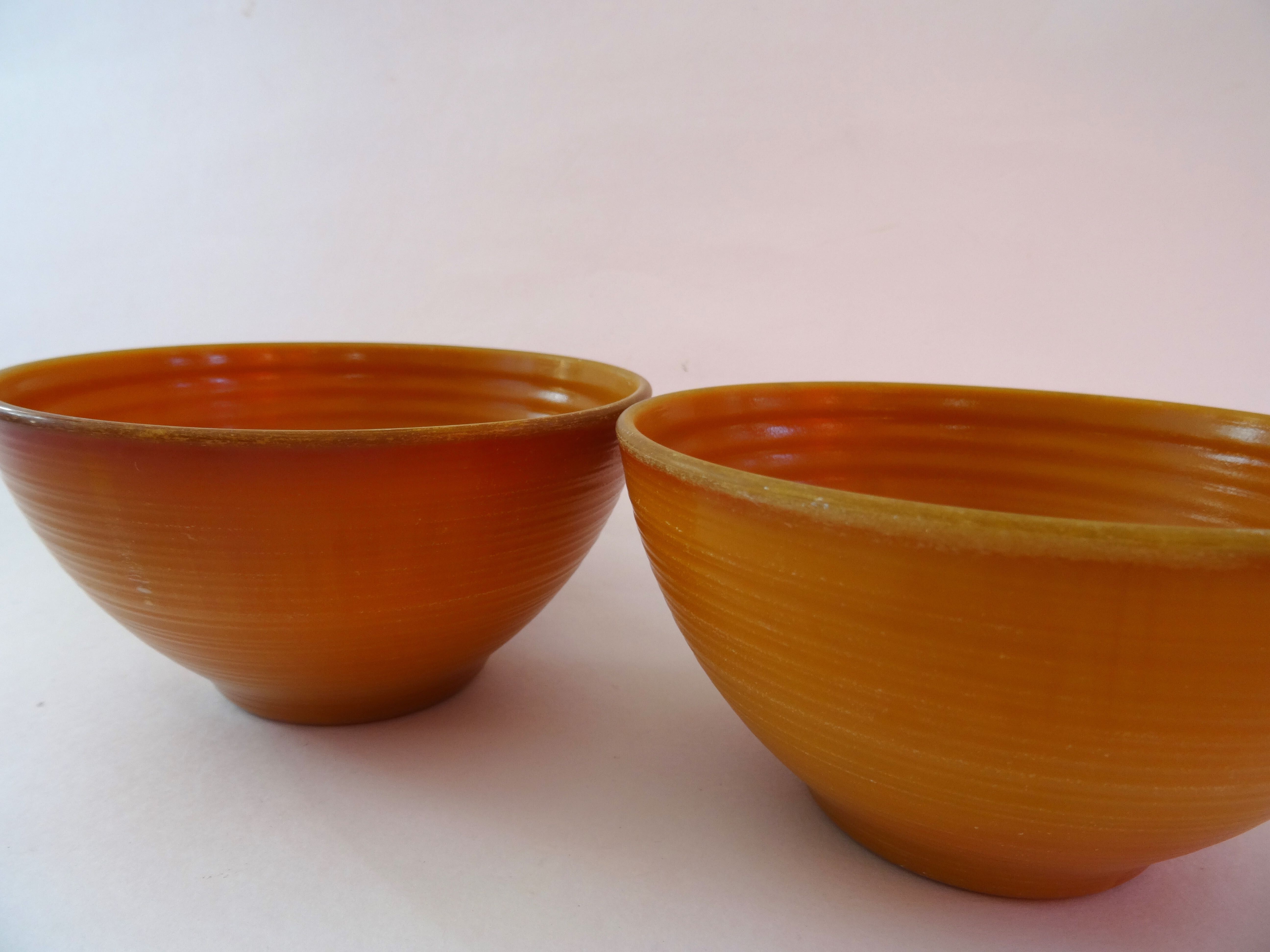 Brown arcopal bowls