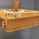 Raffia bast, wood and acrylic pendant lamp by Temde Switzerland, 1960s