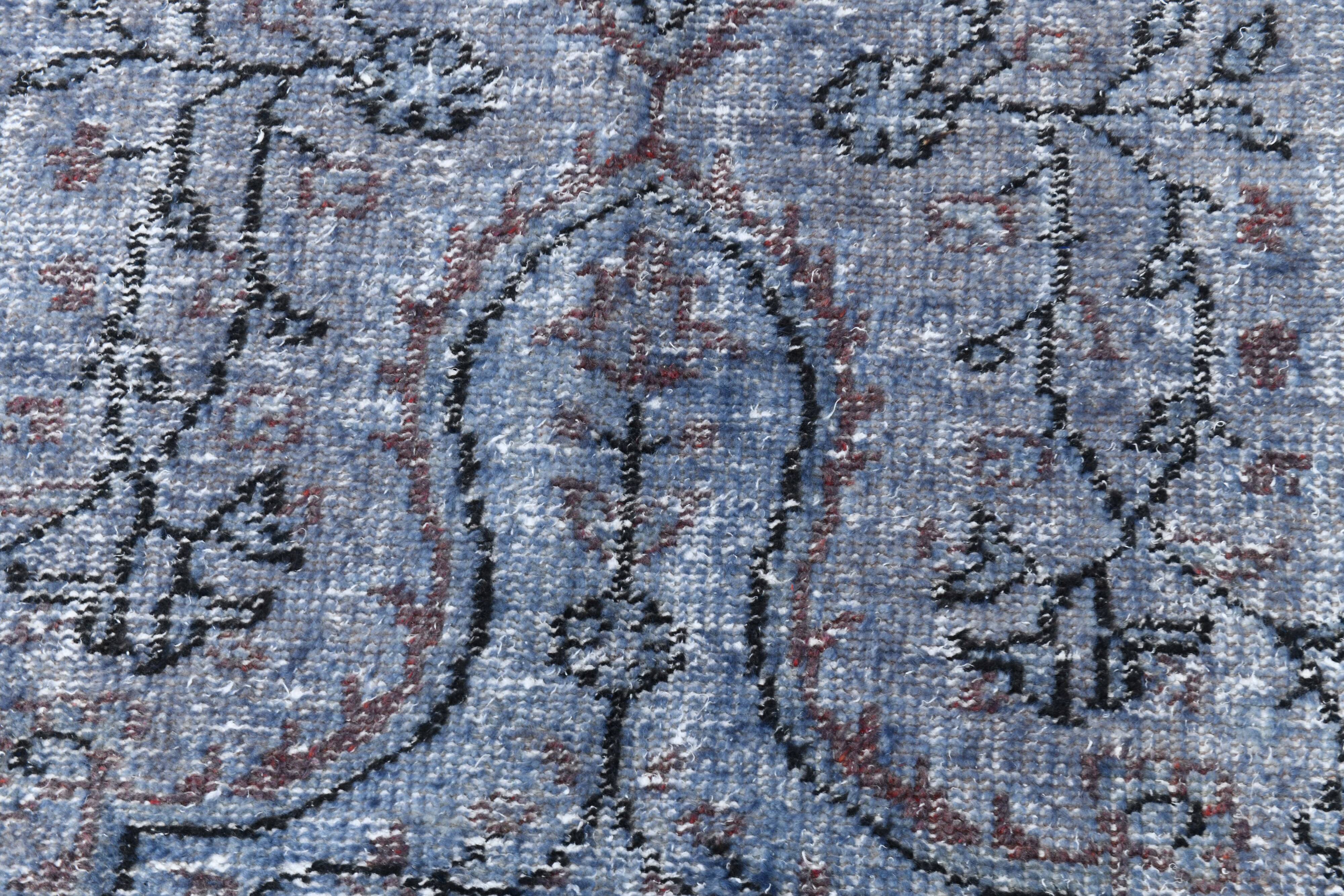 Tapis vintage en laine bleue