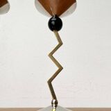 Italian postmodern metal candle holders, 1980s, set of 2