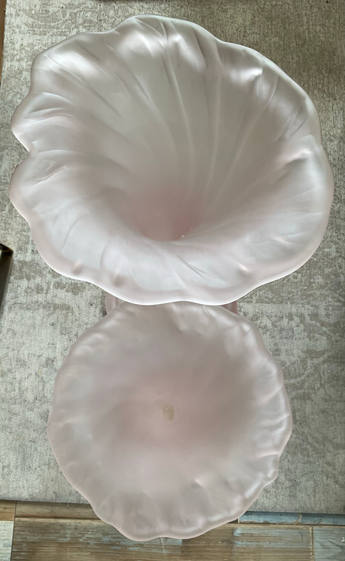 A pair of large Italian corolla vases in glass paste.