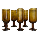 6 glasses or flutes from the 1960s