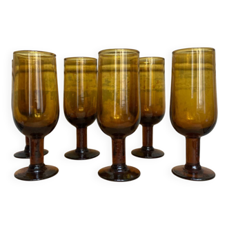 6 glasses or flutes from the 1960s