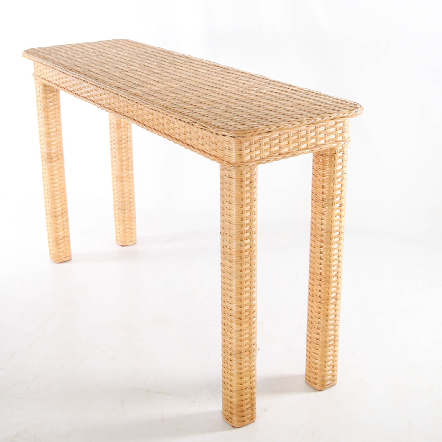 Woven rattan console