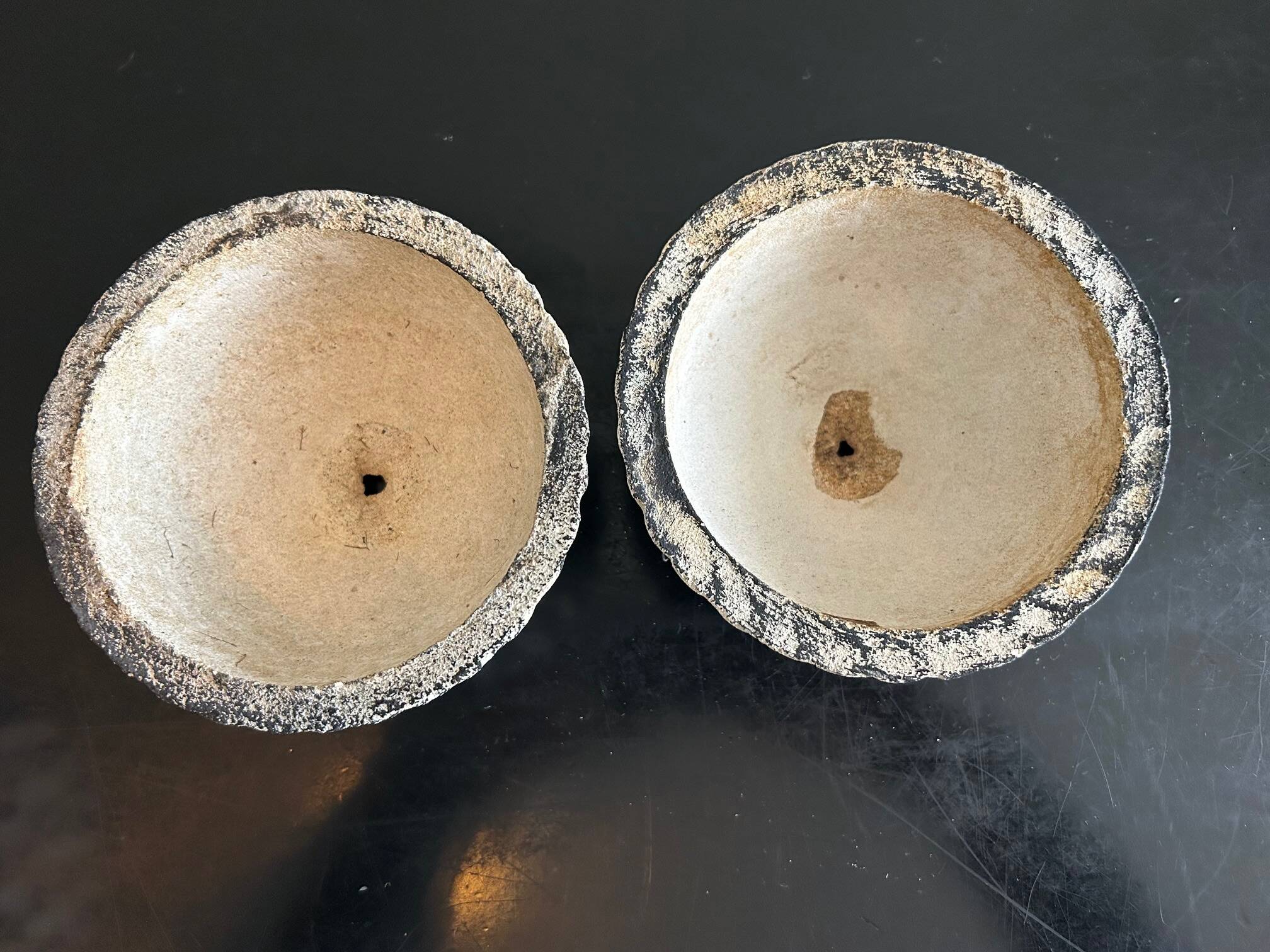 set of cement planters 1950