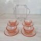 Rosaline cups and saucers by Arcoroc with metal stand