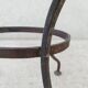 Antique bidet in enamelled sheet metal with wrought iron support