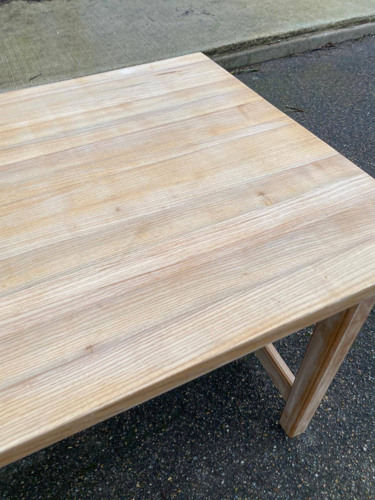Renovated extendable farmhouse dining table in solid oak, 1950, 200cm.