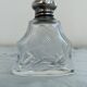 Perfume bottle, salt, silver, engraved glass, 1908, English silver hallmarks