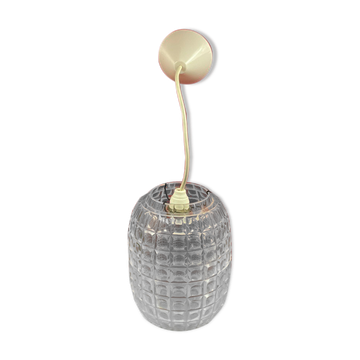 Lustre abat-jour en plexi/plastique avec effet optique géomértrique vintage