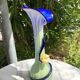 Large blown Murano glass vase with floral decoration.