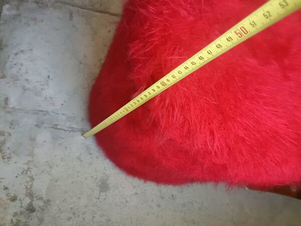 Pouf en fausse fourrure vintage