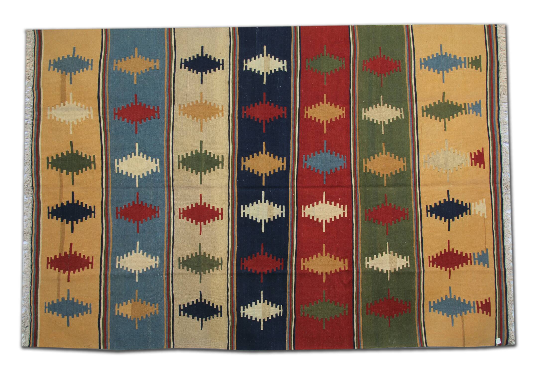 Vintage Qashqai Kilim Runner Rug 293 x 211 cm