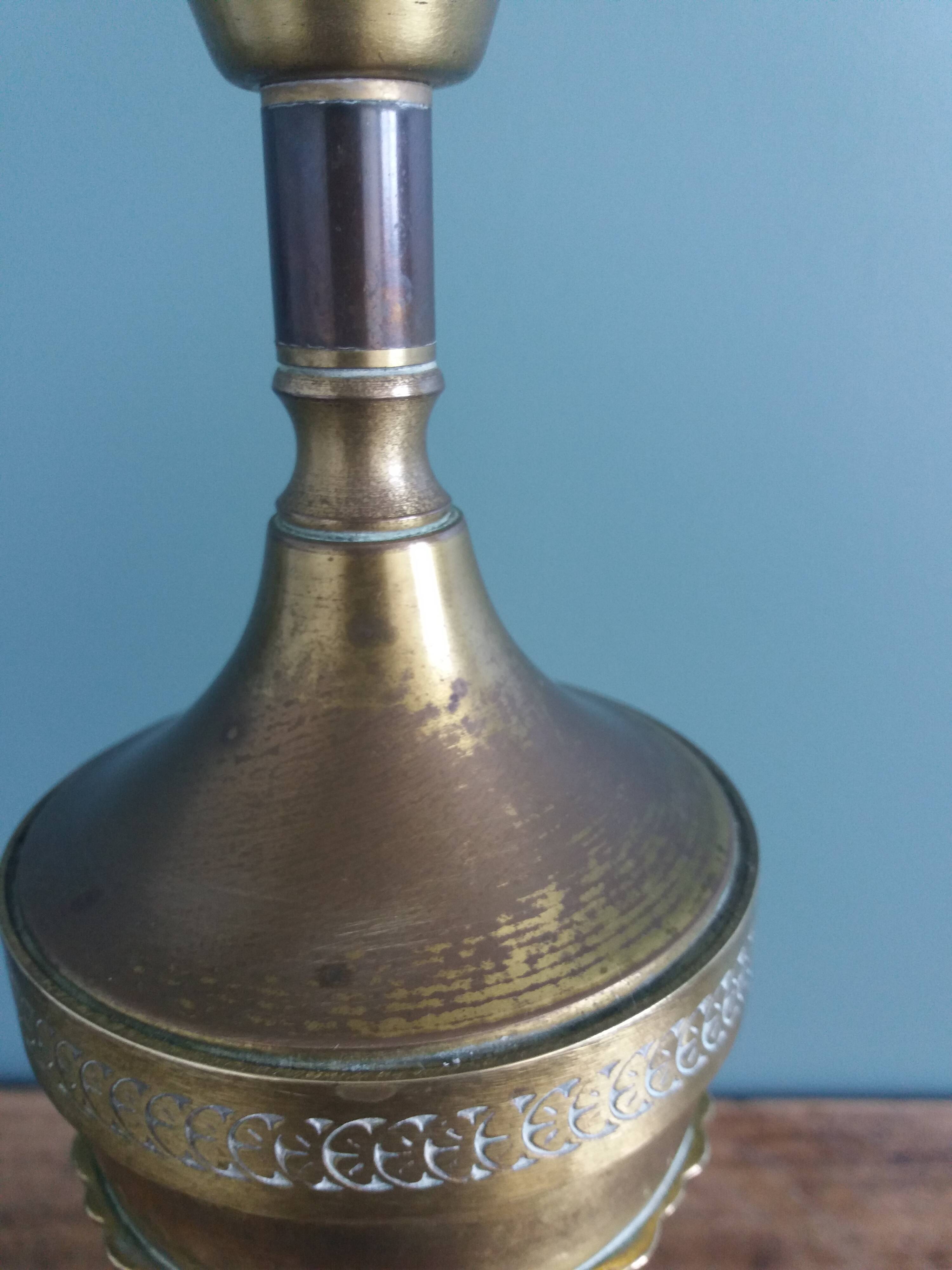 Bronze gilded brass foot lamp