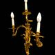 Pair of gilded bronze wall sconces in Rococo style, three lights.