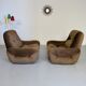 Lot of 2 cosy fabric armchairs, French design, vintage 1970s.