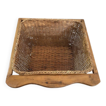 Wood and wicker basket