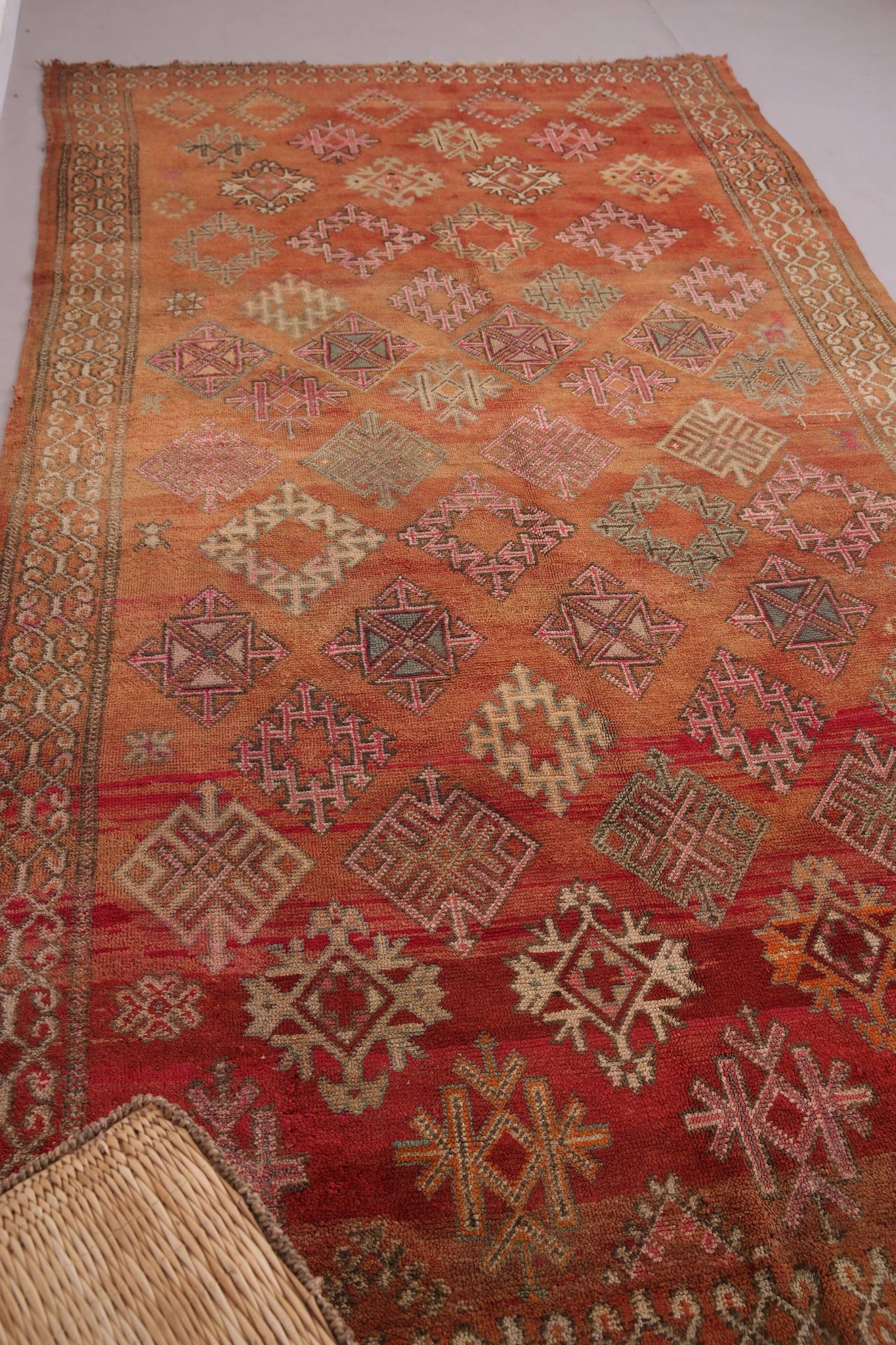Vintage Moroccan Wool Rug 185 x 337 cm - Berber Handmade Rug - Bohemian Rug