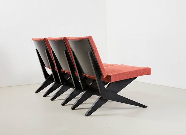 Ensemble de 3 fauteuils ciseaux modèle FB18 par l'architecte Jan van Grunsven pour Pastoe Pays-Bas 1955