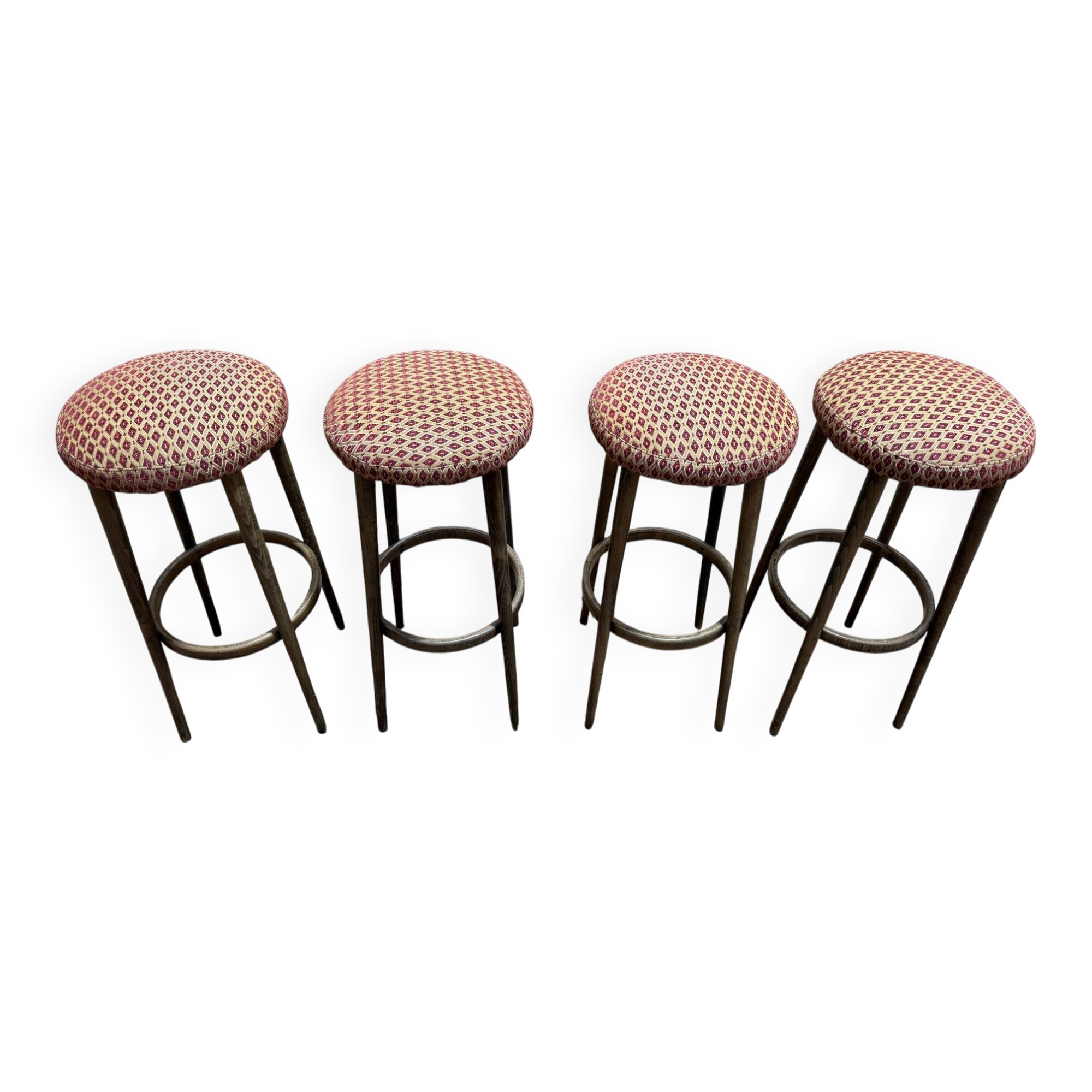 Suite de 4 tabourets de bar 1960