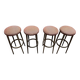 Set of 4 bar stools, 1960s