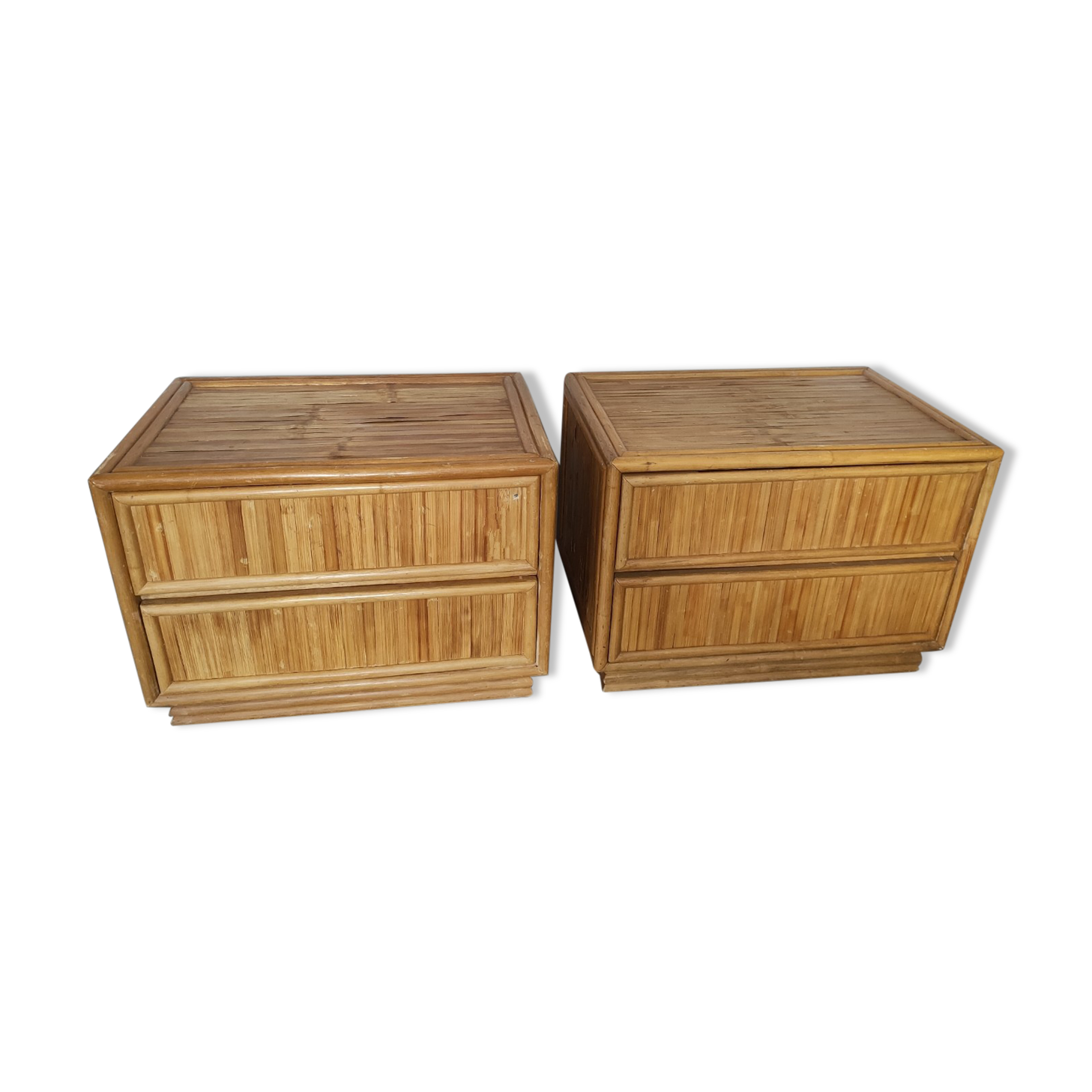 Deux commodes en bambou, circa1970