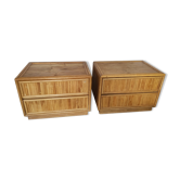 Deux commodes en bambou, circa1970