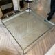 Table basse design Italien verre épais et acier brossé