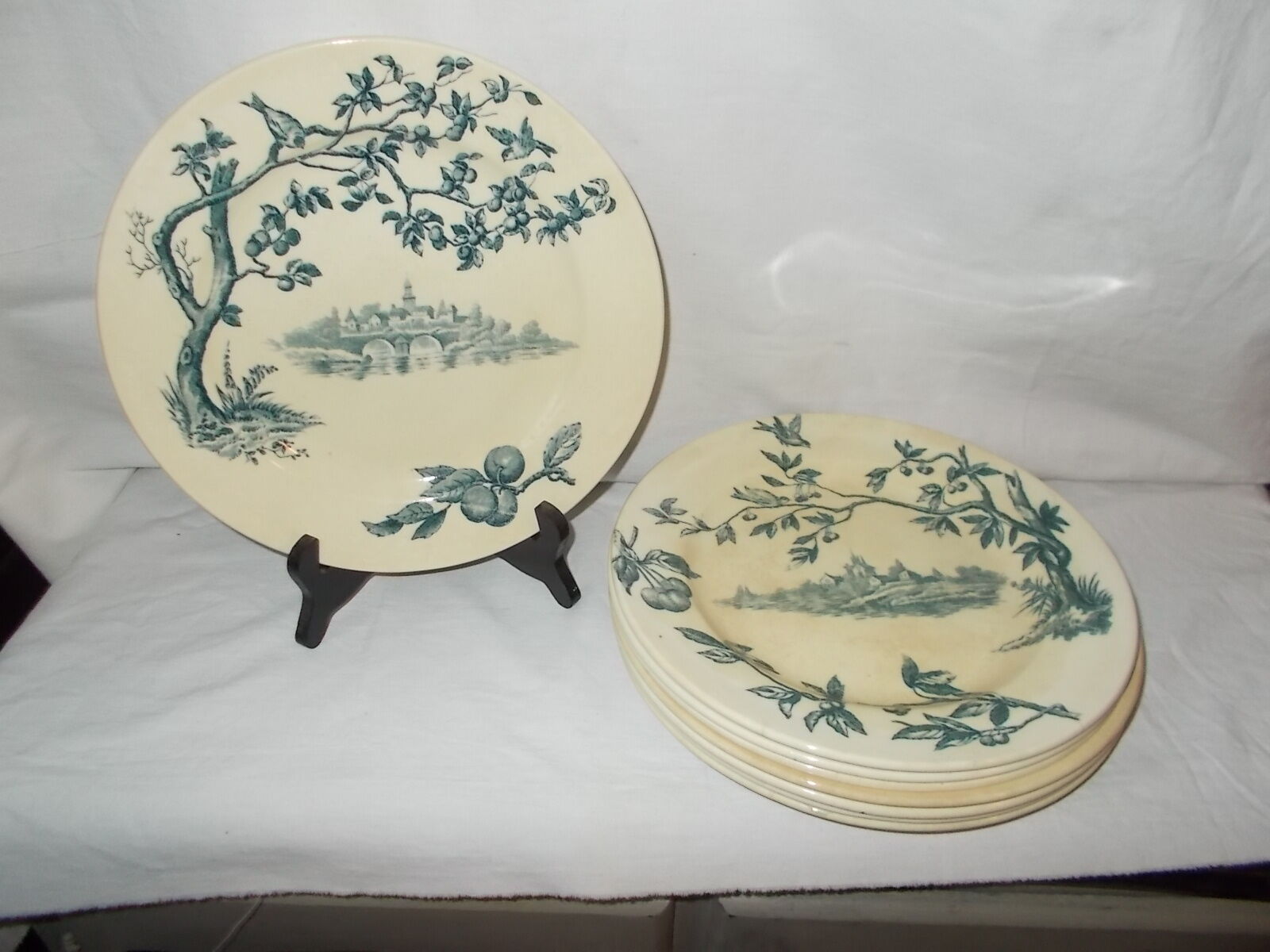 Lot of 8 flat plates iron earth Sce Maurice