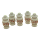 Set of 5 vintage opaline Ariel spice jars