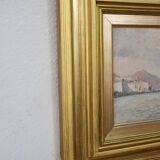 View of the Gulf of Naples, oil painting on board, Italy early 20th century, signed