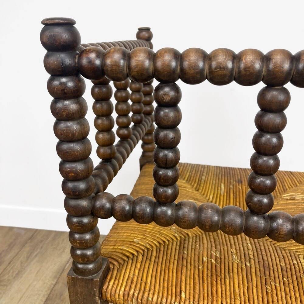 Old wooden ball fireside chair