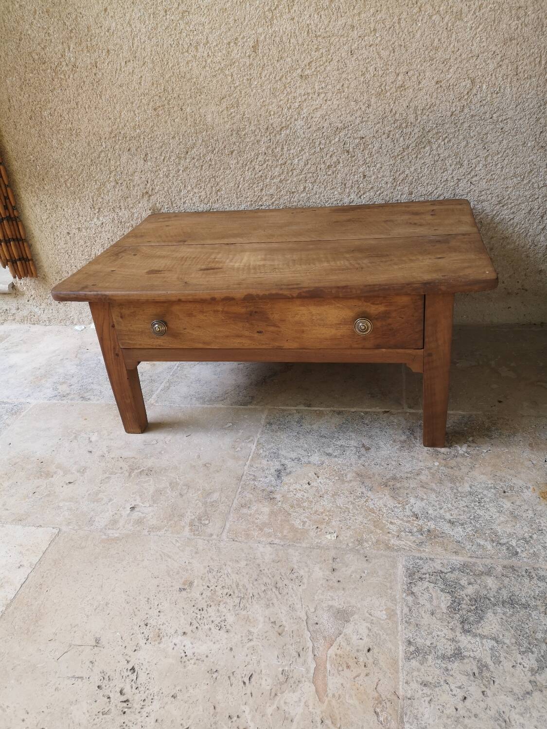 Walnut and oak coffee table.