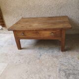 Walnut and oak coffee table.
